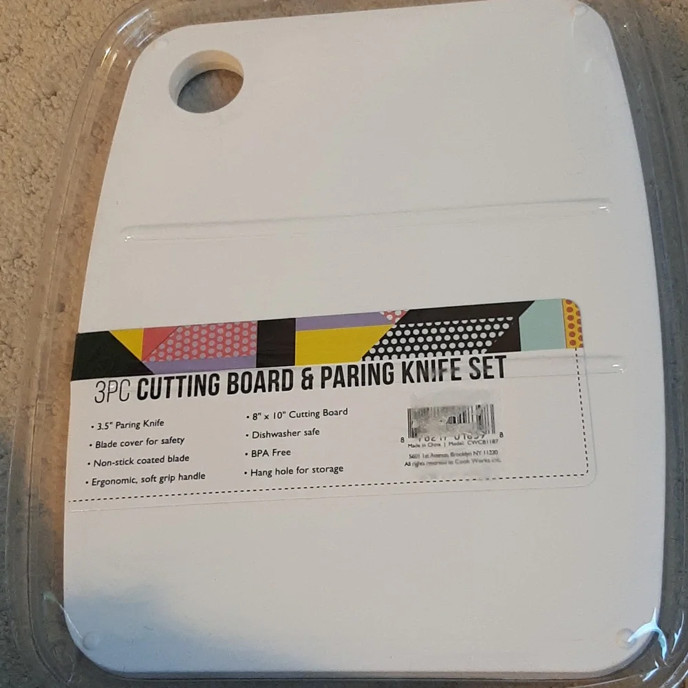 3-Piece Cutting Board and Paring Knife Set